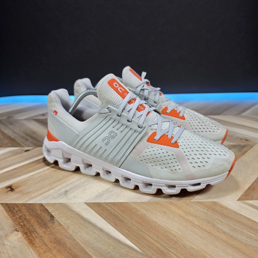 On Cloudswift Men 9.5 41.99582 White Flame Orange Helion Running Shoes 2019
